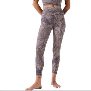 ATHLETA Transcend 7/8 Sumi Marble Violet Purple Swirl Crop Legging Petite Small